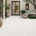 Freska Limestone Paver 16x30 Brushed 2 inch 18x36 — Courtyard paving