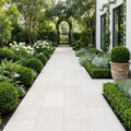 Freska Limestone Paver 16x30 Brushed 2 inch 18x36 — Garden path