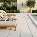 Freska Limestone Paver 24x24 Tumbled 1.25 inch — Backyard pool deck