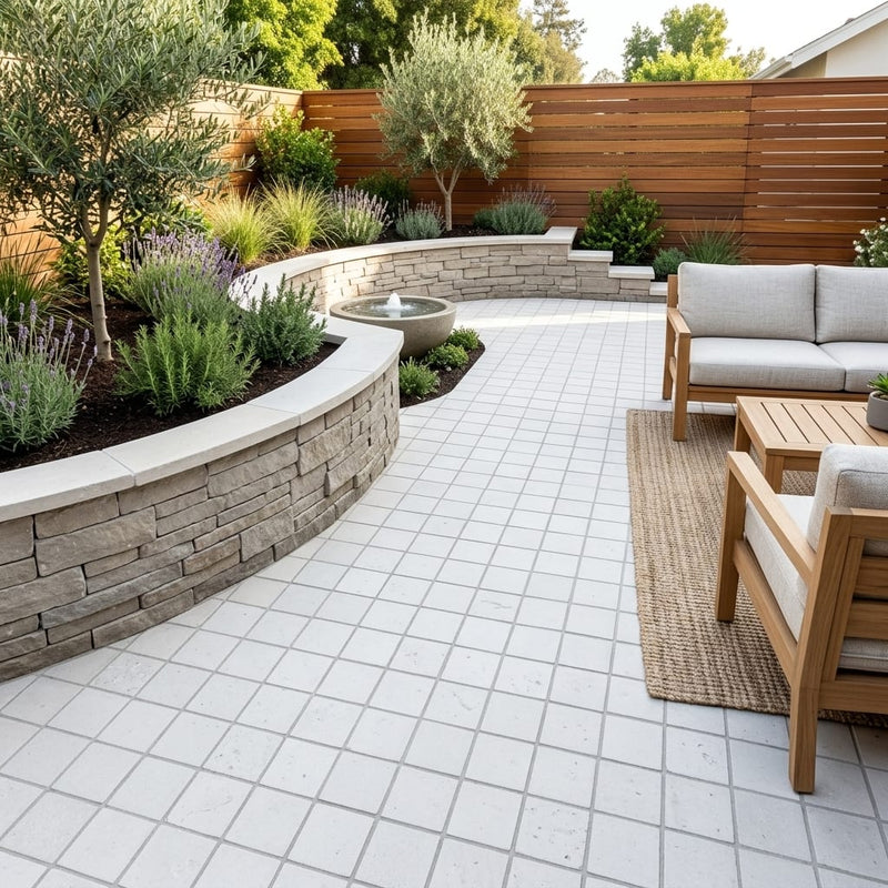 Freska Limestone Paver 6x6 Tumbled 1.25 inch — Backyard patio