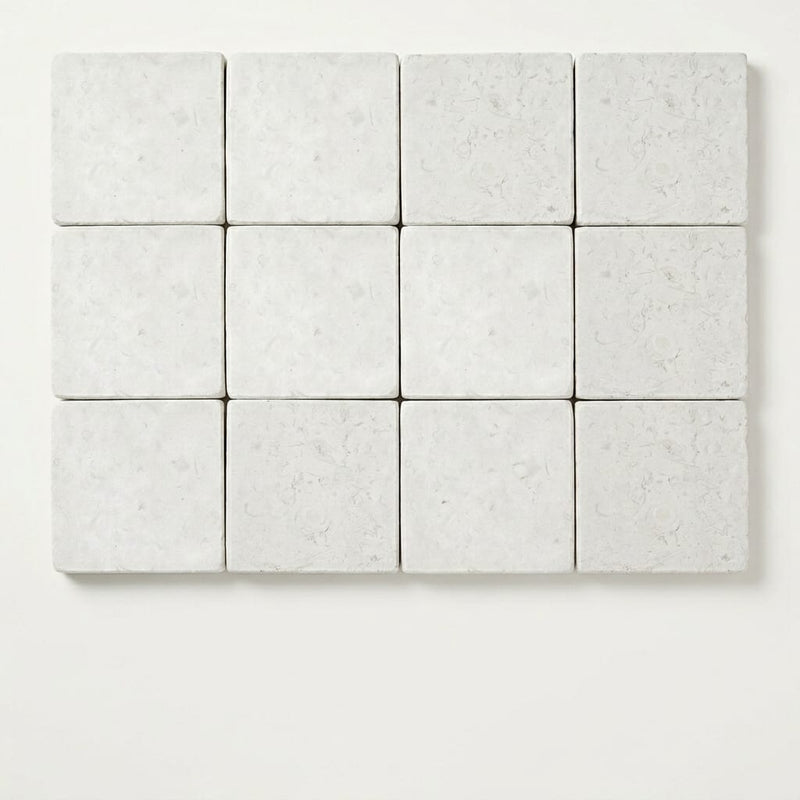 Freska Limestone Paver 6x6 Tumbled 1.25 inch close-up