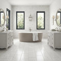 Freska Limestone Tile 12x24 Honed — Bathroom floor