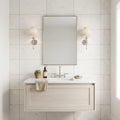 Freska Limestone Tile 16x24 Tumbled — Bathroom vanity wall