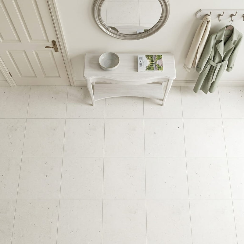Freska Limestone Tile 24x24 Honed — Foyer floor