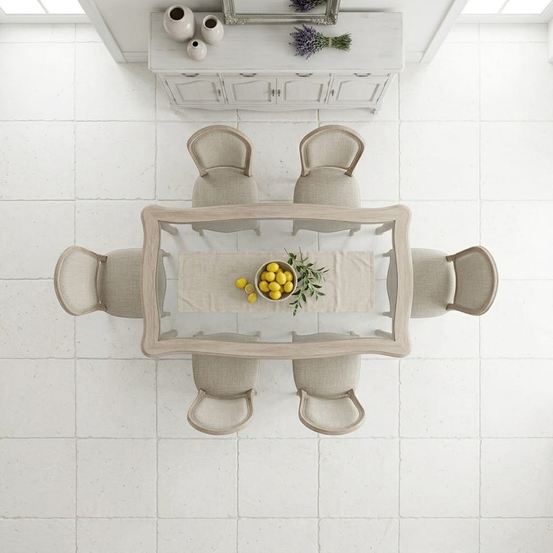 Freska Limestone Tile 24x24 Tumbled — Dining Room floor