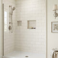 Freska Limestone Tile 3x6 Tumbled — Bathroom shower wall edge