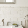 Freska Limestone Tile 3x6 Tumbled — Bathroom wainscot cap