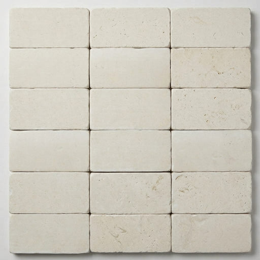 Freska Limestone Tile 3x6 Tumbled close-up
