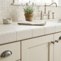 Freska Limestone Tile 3x6 Tumbled — Kitchen countertop edge