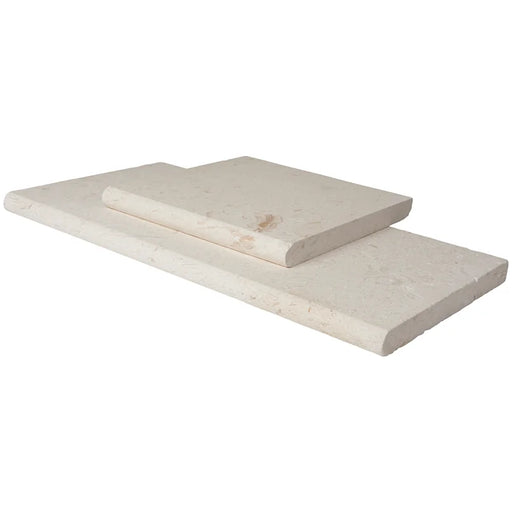 Mayra White 12x24 Tumbled 3CM Travertine Pool Coping