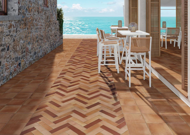 Fuego Peldano Curvo Stair Antic 13x18 Matte R11 Porcelain Tile