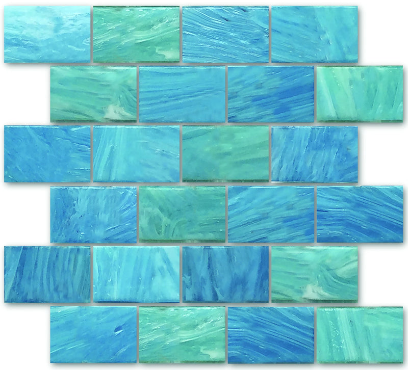 GardenWall Caspian 23 2x3 Glass Mosaic Tile