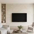 Gascogne Beige Honed 12x24 Honed Limestone Tile — Living Room feature wall