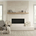 Gascogne Beige Honed 12x24 Honed Limestone Tile — Living Room fireplace surround