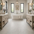 Gascogne Blue 12x24 Honed Limestone Tile — Bathroom floor