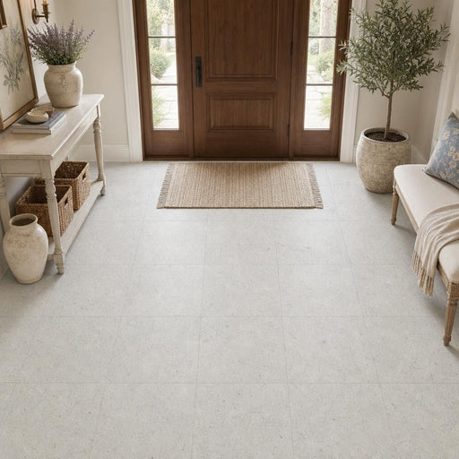 Gascogne Blue 18x18 Honed Limestone Tile — Foyer floor