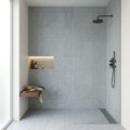 Gascogne Blue Tile - Natural Stone - Honed Finish - 18x36 Size — Bathroom shower wall