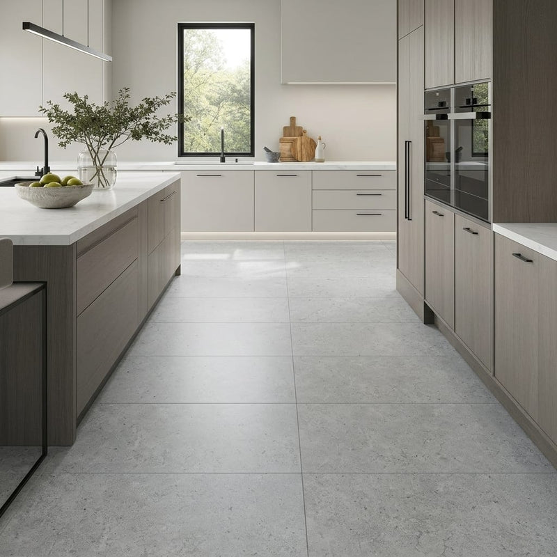 Gascogne Blue Tile - Natural Stone - Honed Finish - 18x36 Size — Kitchen floor