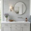 Gasgone Blue Limestone Tile 12x24 Honed — Bathroom vanity wall