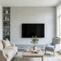 Gasgone Blue Limestone Tile 12x24 Honed — Living Room feature wall