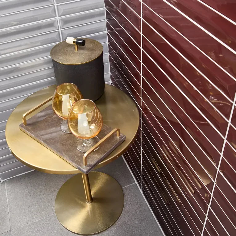 Gem Series Grigio Fluted 2x16 Mesh Porcelain Mosaic