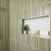Gem Series Salvia Fluted 2x16 Mesh Porcelain Mosaic