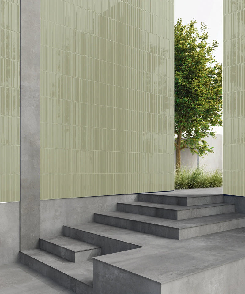 Gem Series Salvia Fluted 2x16 Mesh Porcelain Mosaic