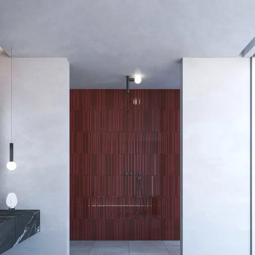 Gem Series Vino 2x16 Mesh Fluted Porcelain Mosaic