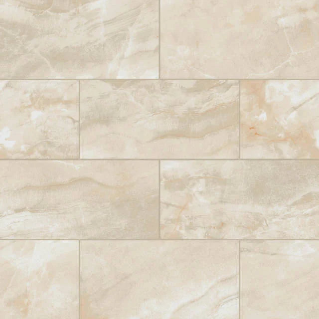 Gemma Beige Onyx 24x12 Honed Ceramic Field Tile
