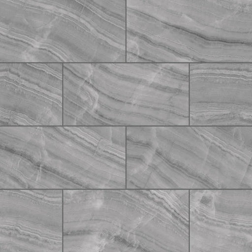 Gemma Grey Onyx 12x24 Honed Ceramic Field Tile