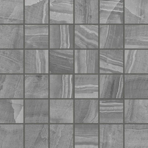 Gemma Grey Onyx 2x2 12x12 Sheet Honed Glass Mosaic