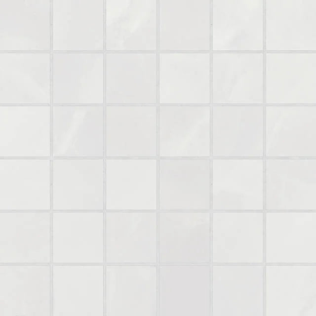 Gemma White Onyx 2x2 12x12 Honed Porcelain Mosaic