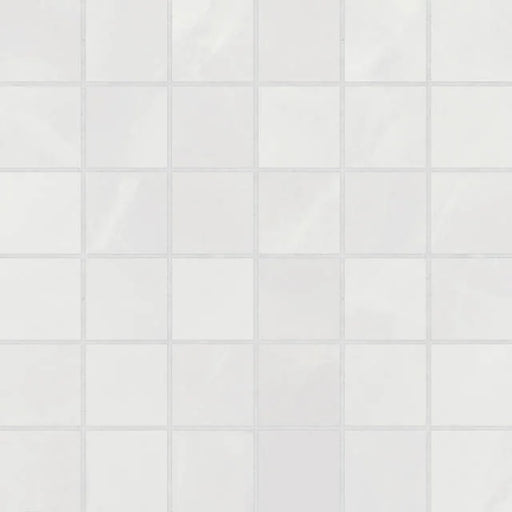 Gemma White Onyx 2x2 12x12 Honed Porcelain Mosaic