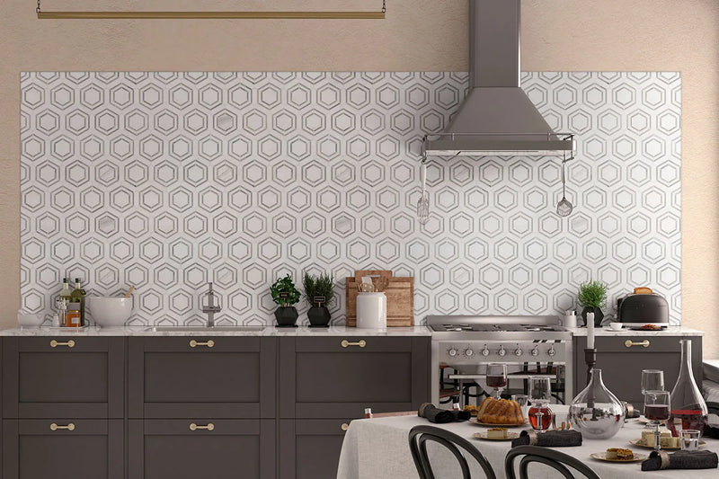 Georama Grigio Polished 0.38 Inch Marble Mosaic Tile