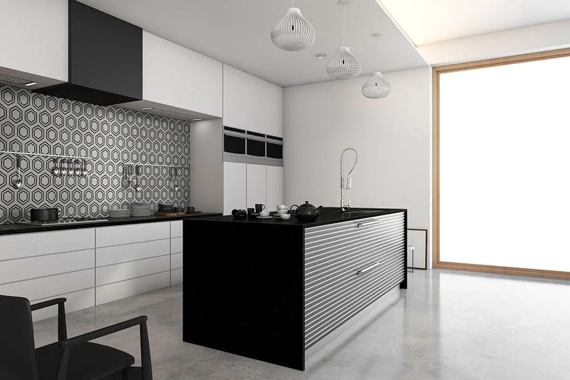 Georama Nero Misc. Polished Glass Marble Mosaic Tile