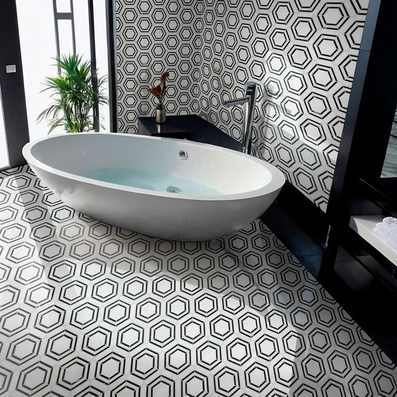 Georama Nero Misc. Polished Glass Marble Mosaic Tile