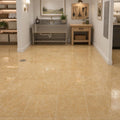 Giallo Anticato 12x12 Polished Natural Marble Tile — Basement floor