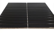 Gio Black 0.86x5.7 Glossy Glazed Stacked Linear Porcelain Tile