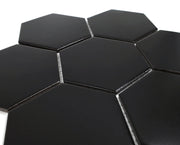 Gio Black Matte 4x4 Hexagon Glazed Porcelain Mosaic