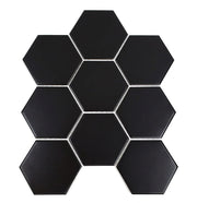 Gio Black Matte 4x4 Hexagon Glazed Porcelain Mosaic