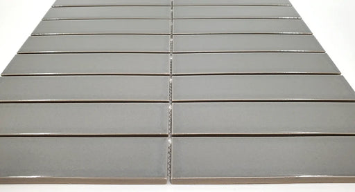 Gio Grey 1.26x5.7 Glossy Glazed Stacked Linear Porcelain Tile