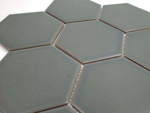 Gio Grey 4x4 Hexagon Matte Glazed Porcelain Mosaic