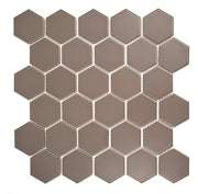 Gio Taupe 2x2 Hexagon Matte Glazed Porcelain Mosaic