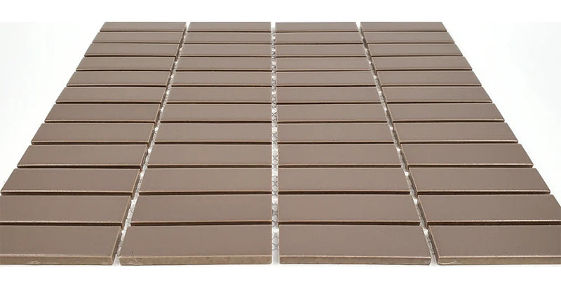 Gio Taupe Matte 0.82x2.8 Stacked Linear Glazed Porcelain Tile