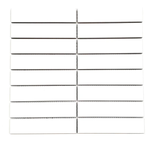 Gio White 1.26x5.7 Matte Glazed Stacked Linear Porcelain Tile