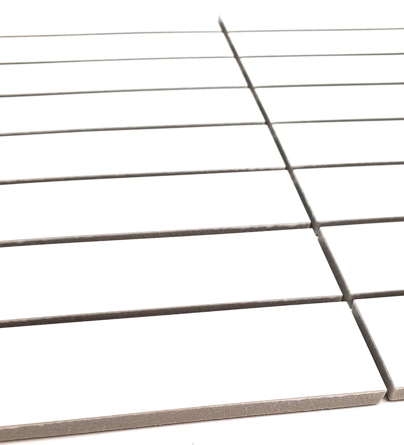 Gio White 1.26x5.7 Matte Glazed Stacked Linear Porcelain Tile