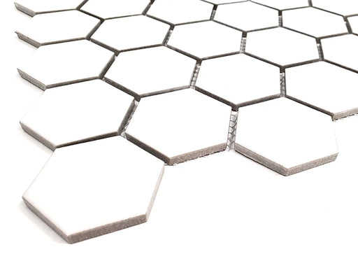 Gio White 2x2 Hexagon Matte Glazed Porcelain Mosaic