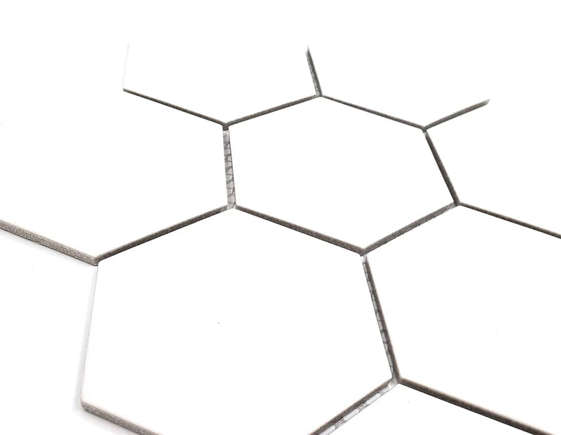 Gio White 4x4 Hexagon Matte Glazed Porcelain Mosaic