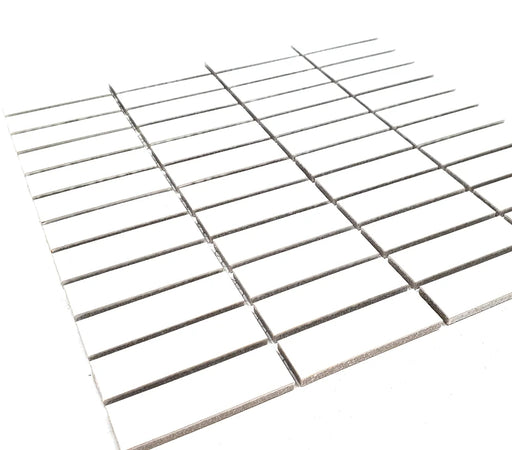 Gio White Matte 0.82x2.8 Stacked Linear Glazed Porcelain Tile