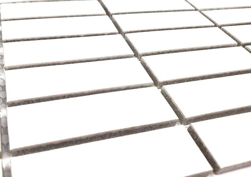 Gio White Matte 0.82x2.8 Stacked Linear Glazed Porcelain Tile